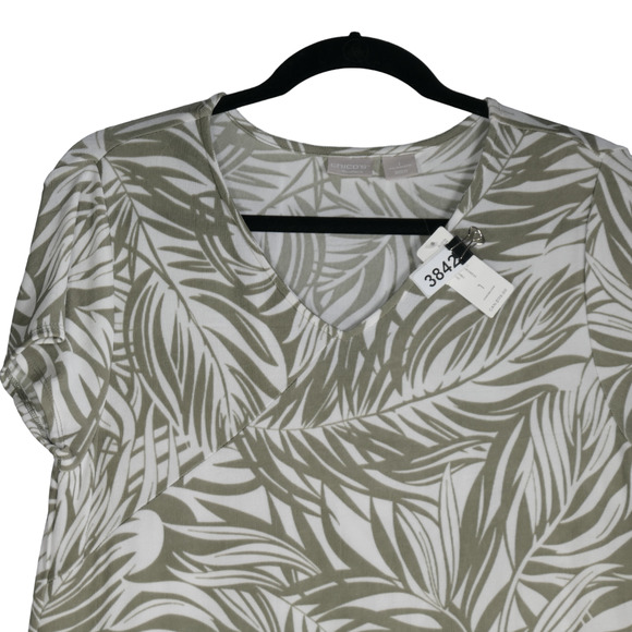 NEW Chicos Travelers Dress Womens Size 1 8 10 Green Asymmetrical Slinky Stretch - Picture 4 of 11